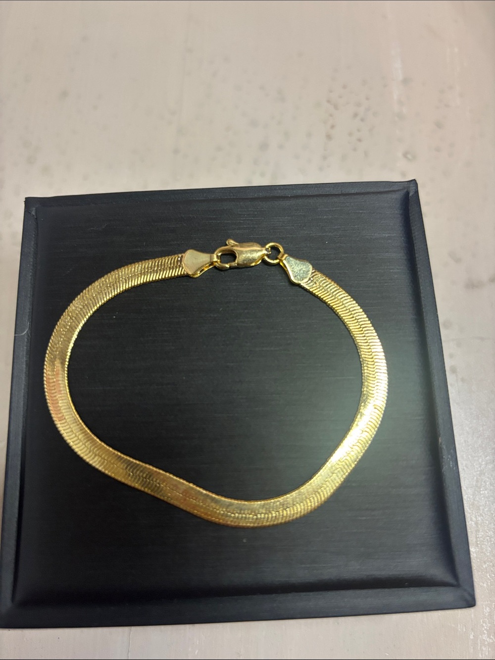 7” 14k Goldfilled  Tone Herringbone Bracelet - Unbranded